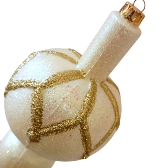 2 LARGE Glass Teardrop Finial Ornaments 12" Christmas Hand Blown Iridescent Vtg. - Picture 4 of 14